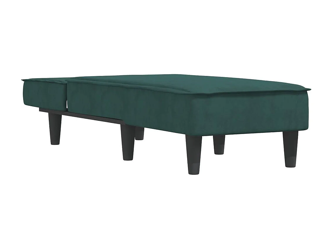 Ilor  Chaise Longue in Velluto Verde Scuro