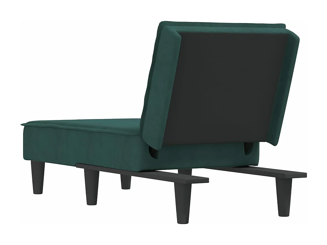 Ilor  Chaise Longue in Velluto Verde Scuro