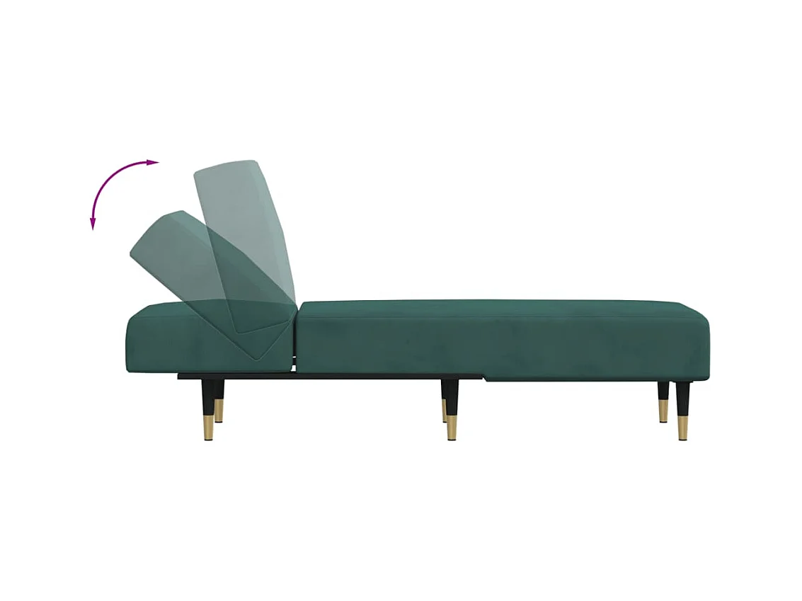 Boynton Beach  Chaise longue vert foncé velours