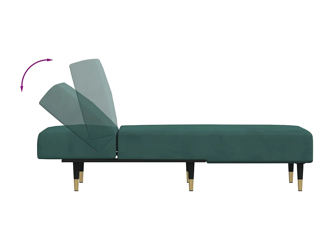 Boynton Beach  Chaise longue vert foncé velours