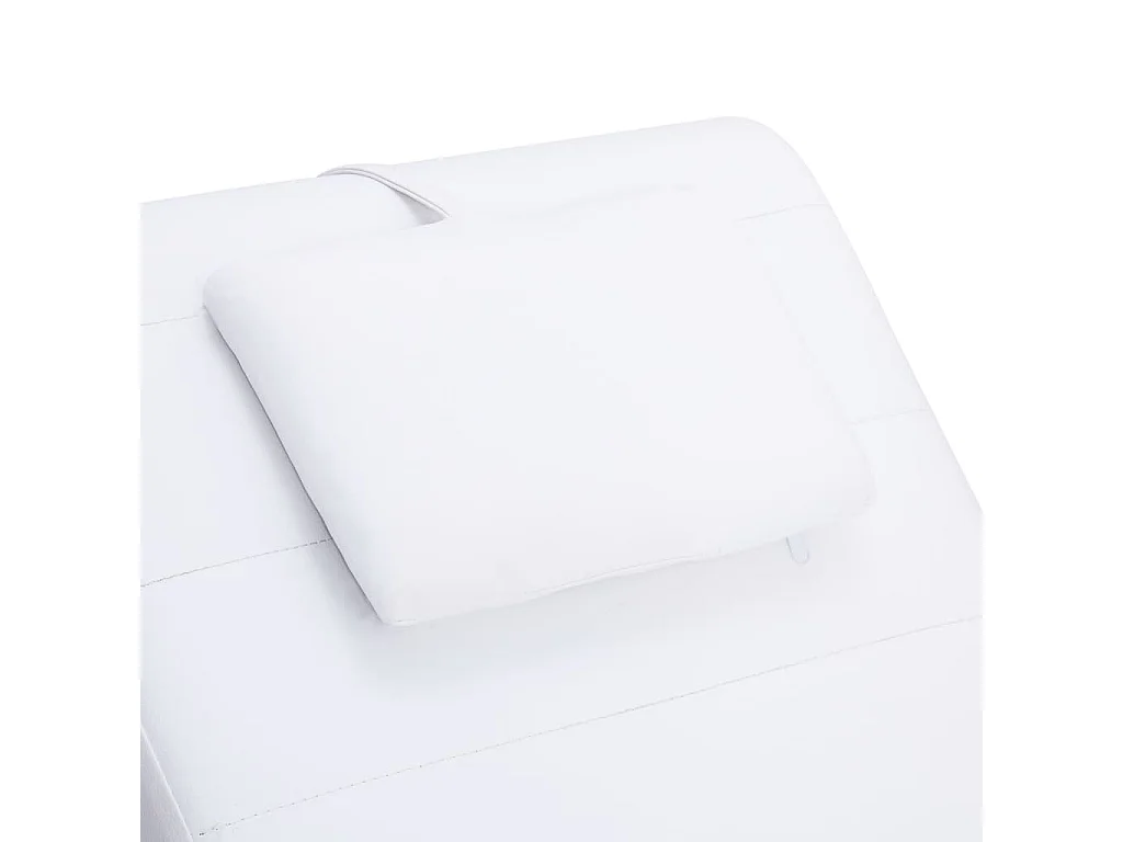 Fjorin  Chaise longue de massage avec oreiller Blanc Similicuir