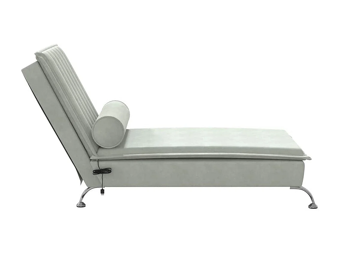 Kerrville  Massage chaise longue met bolster fluweel lichtgrijs