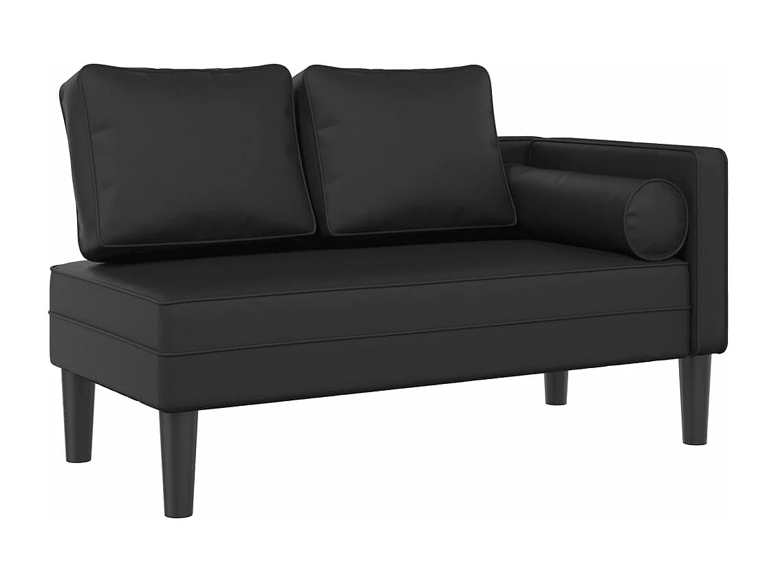 Chadron  Chaise longue avec coussins noir similicuir