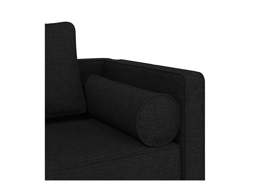 Isa  Chaise longue avec coussins noir tissu