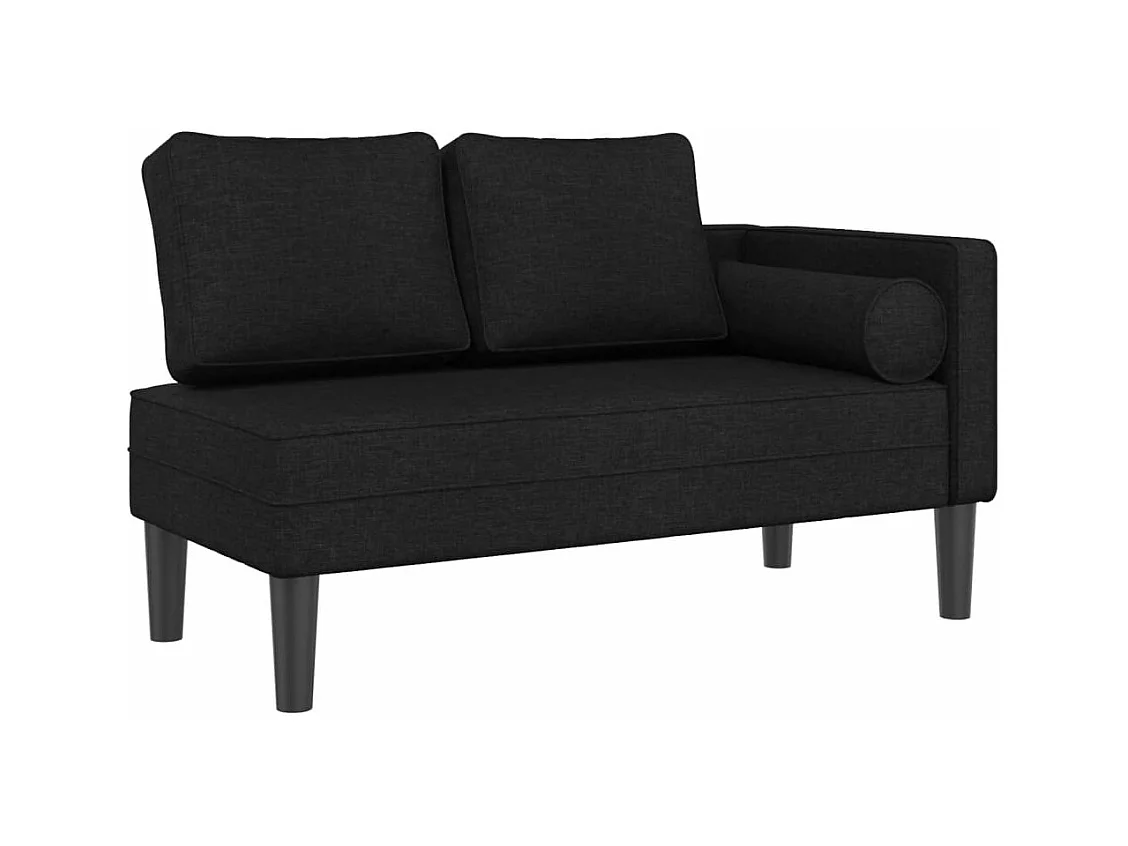 Isa  Chaise longue avec coussins noir tissu