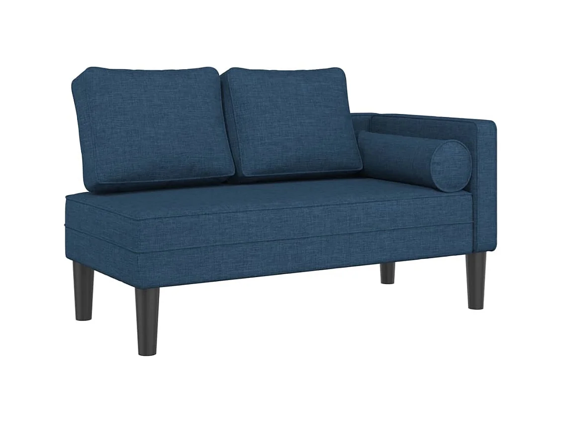 Isa  Chaise longue avec coussins bleu tissu