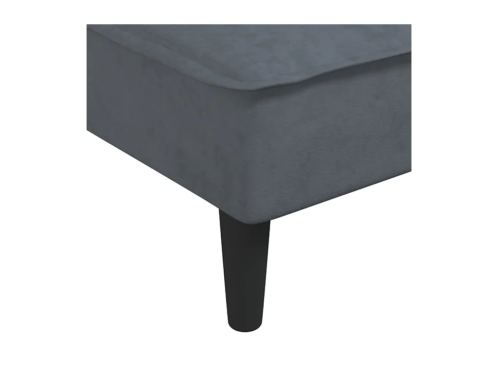 Ilor  Chaise longue fluweel donkergrijs