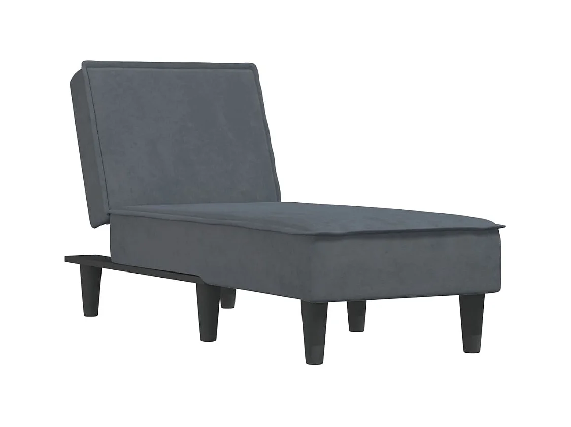 Ilor  Chaise longue gris foncé velours
