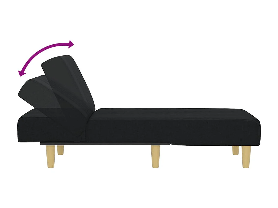 Machiel  Chaise longue stof zwart