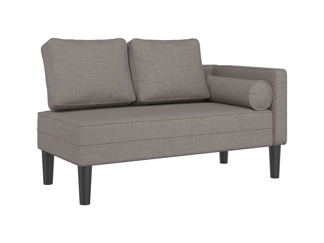 Isa  Chaise longue avec coussins taupe tissu