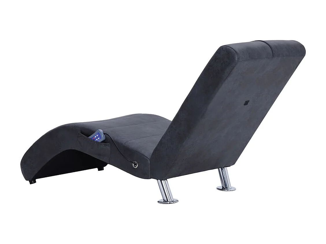 Blytheville  Massage Chaiselongue mit Kissen Grau Wildleder-Optik