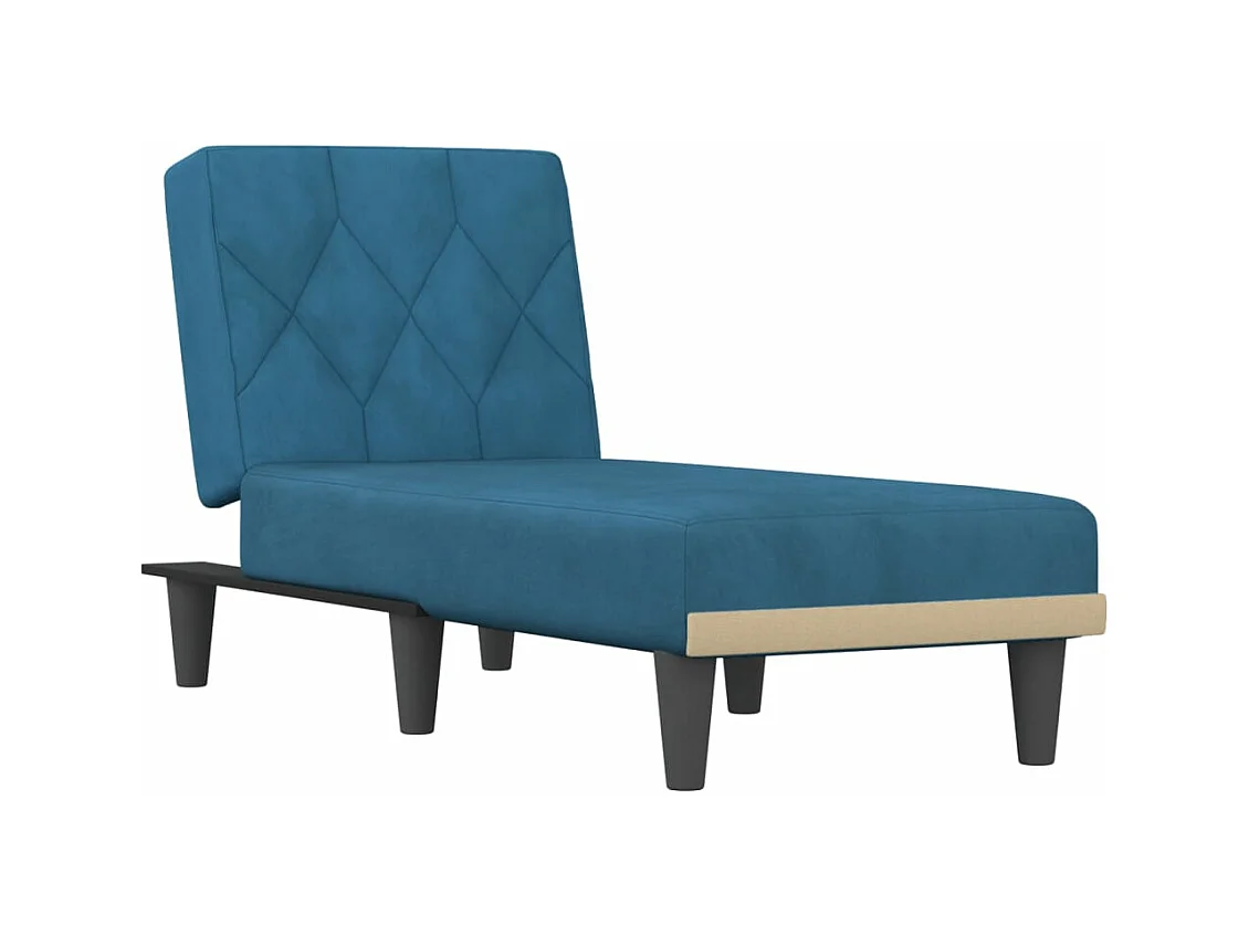 Sophie-Léonore  Chaise longue bleu velours