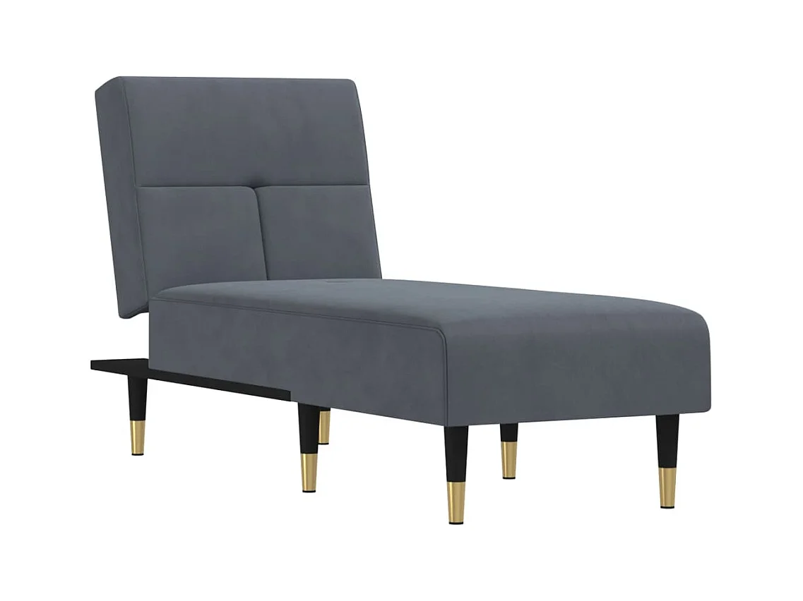 Alfta  Chaise longue fluweel donkergrijs