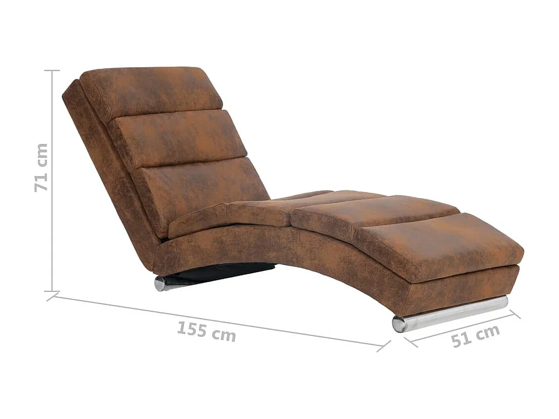 Valentina Isabel  Chaise longue Marron Similicuir daim