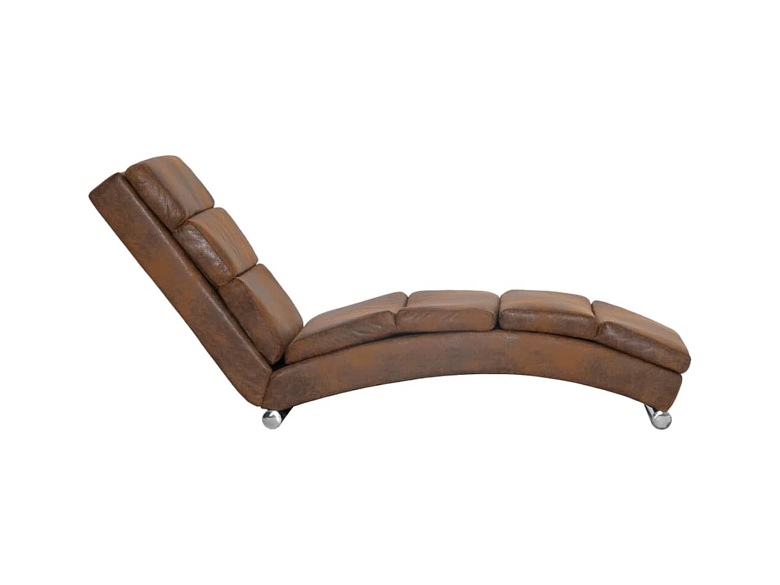 Valentina Isabel  Chaiselongue Braun Wildleder-Optik