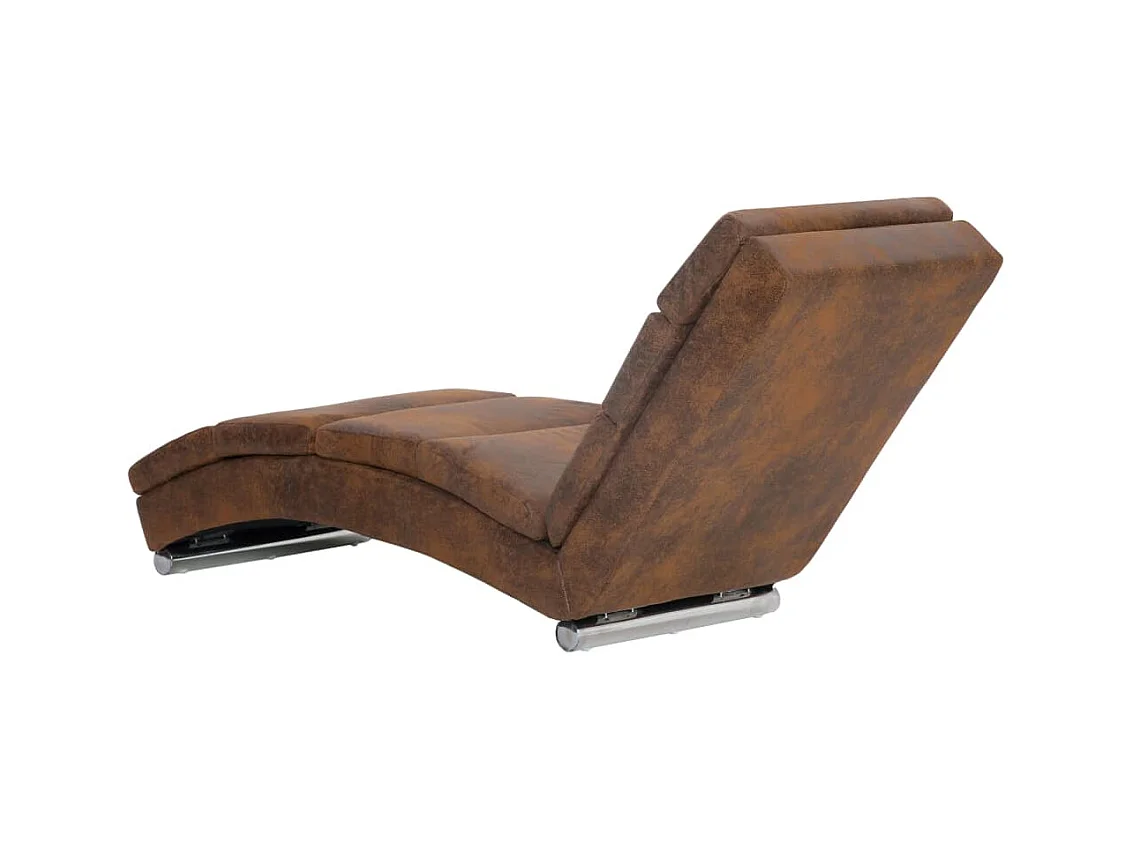 Valentina Isabel  Chaiselongue Braun Wildleder-Optik