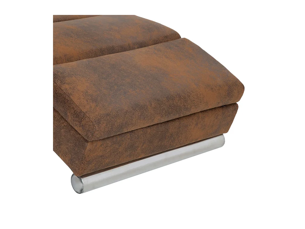 Valentina Isabel  Chaiselongue Braun Wildleder-Optik