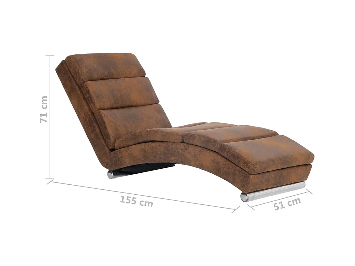 Valentina Isabel  Chaiselongue Braun Wildleder-Optik