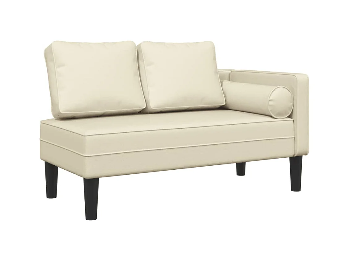 Chadron  Chaise longue met kussens kunstleer crème