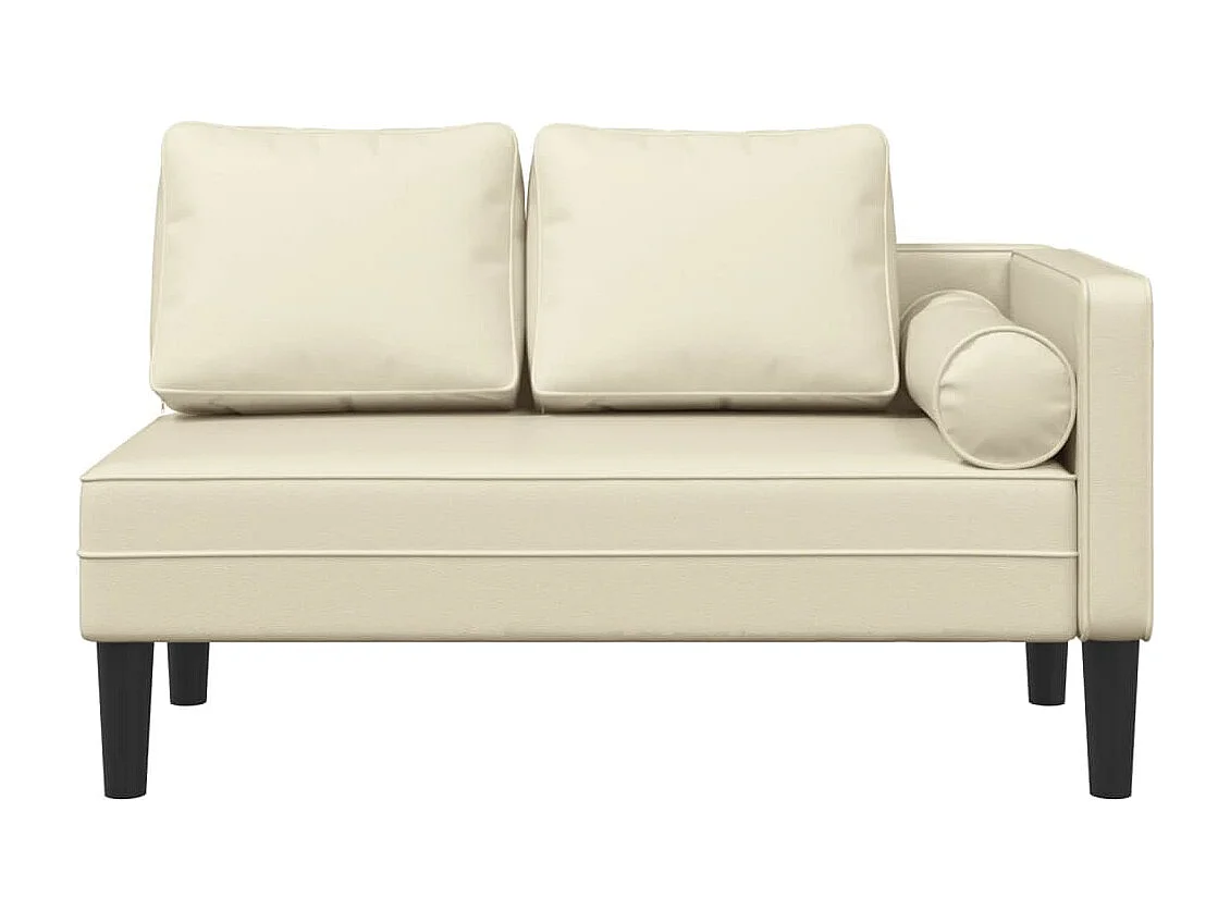 Chadron  Chaise longue avec coussins crème similicuir