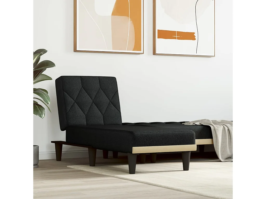 Brent Wayne  Chaise longue noir tissu