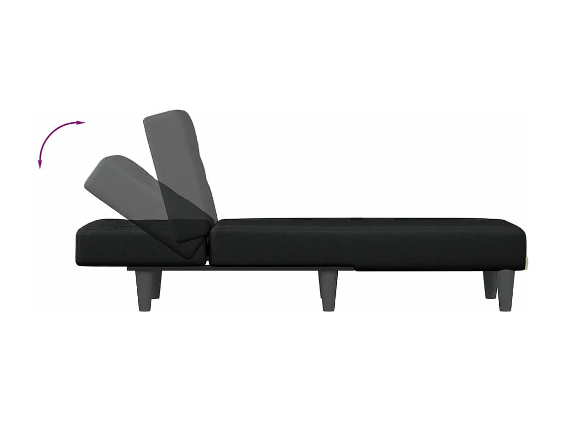 Brent Wayne  Chaise longue noir tissu