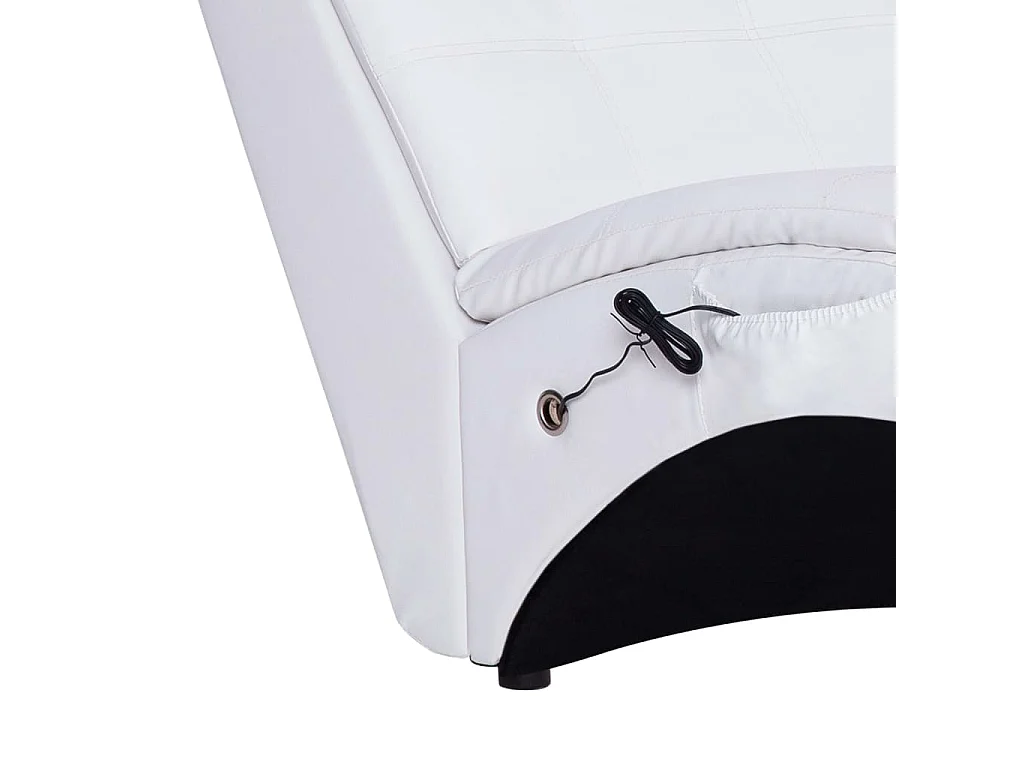 Dagar  Chaise longue de massage avec oreiller Blanc Similicuir
