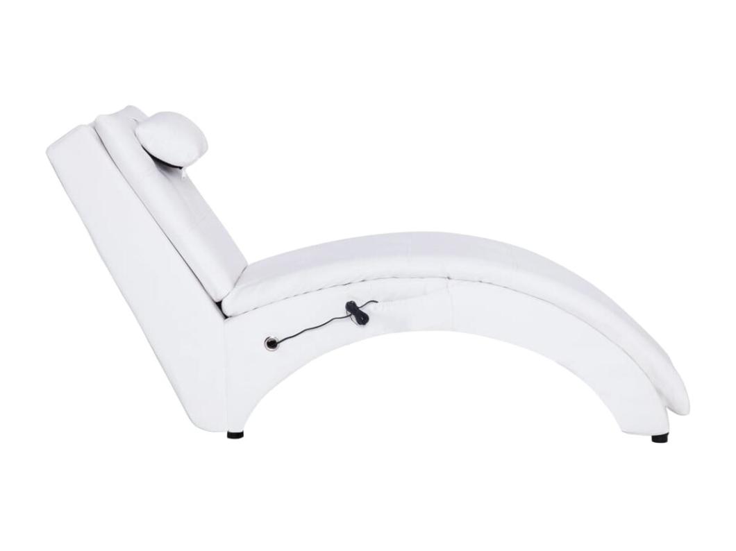 Prolenta Premium -  Massage chaise longue met kussen kunstleer wit
