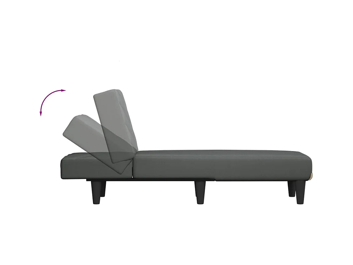 Città della Pieve  Sofá diván de tela gris oscuro