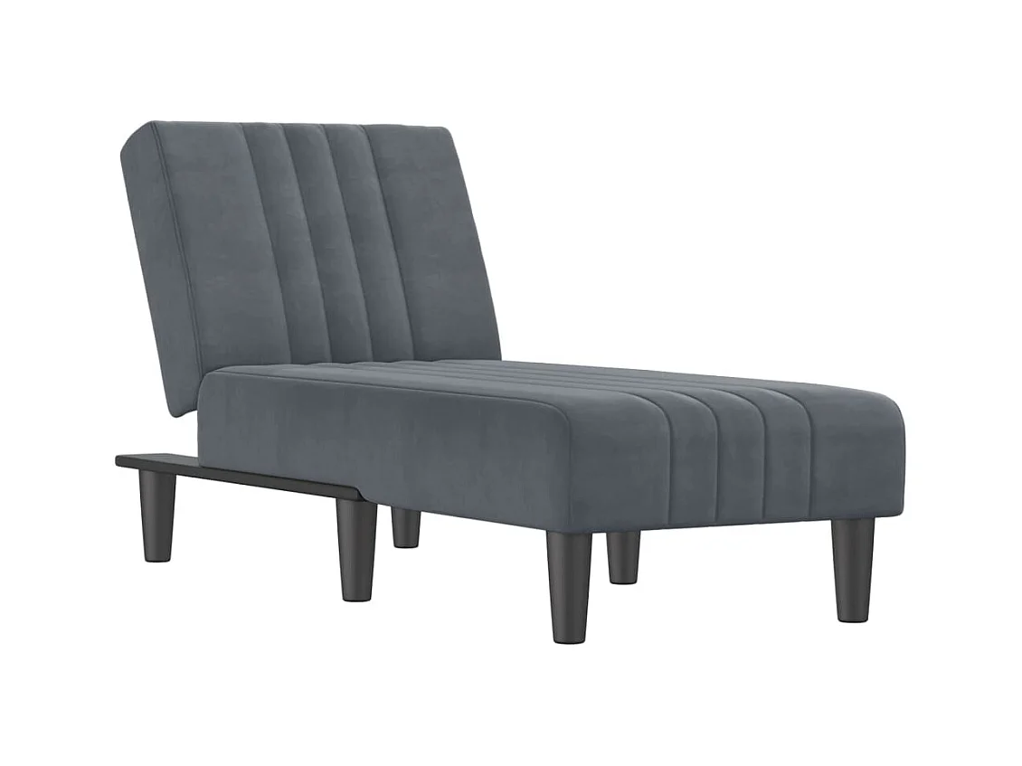 Helka  Chaise longue fluweel donkergrijs