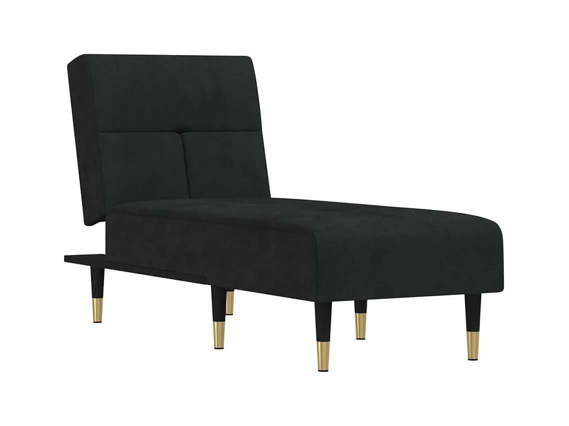 Alfta  Chaise longue noir velours