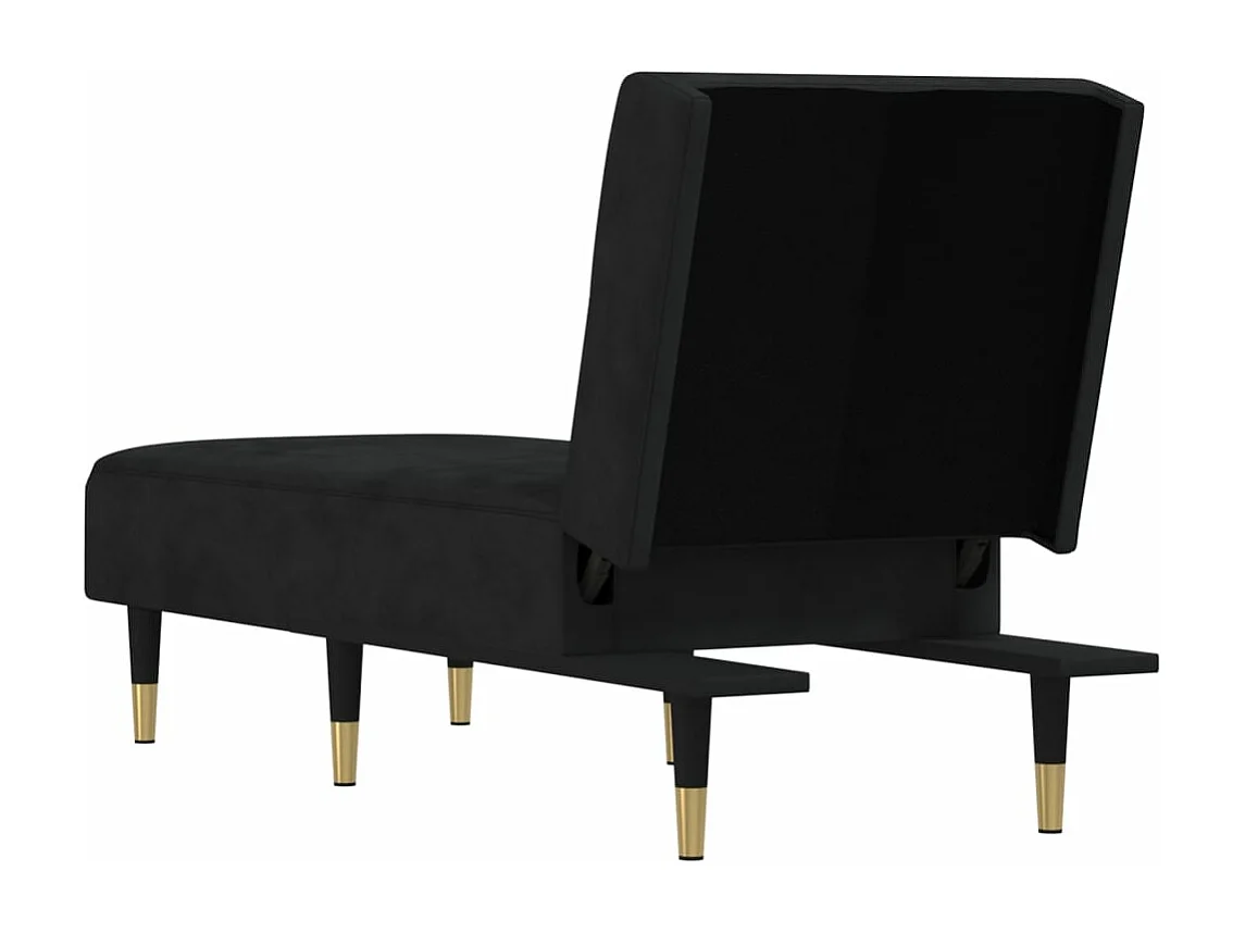 Alfta  Chaise longue fluweel zwart
