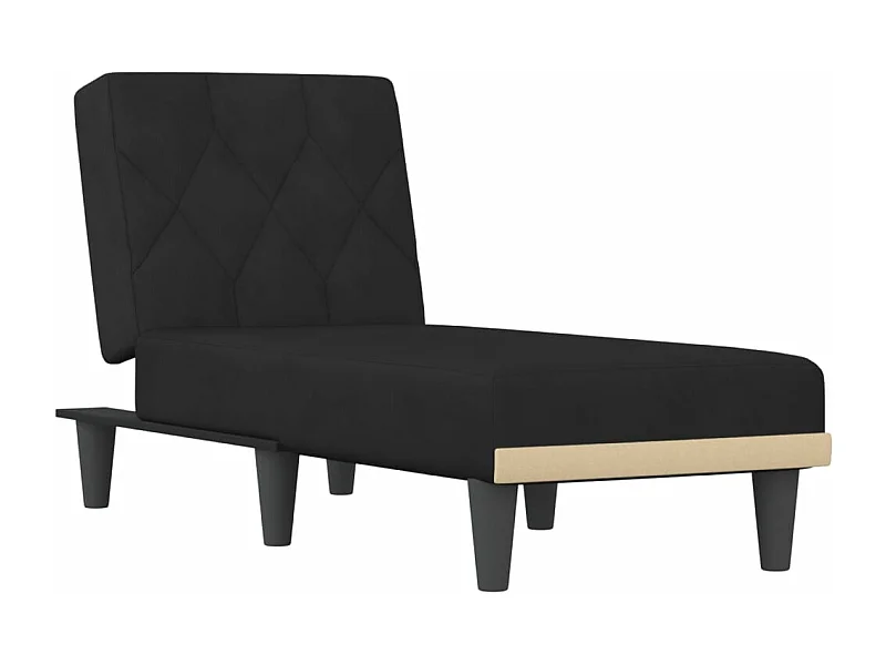 Sophie-Léonore  Chaise longue noir velours