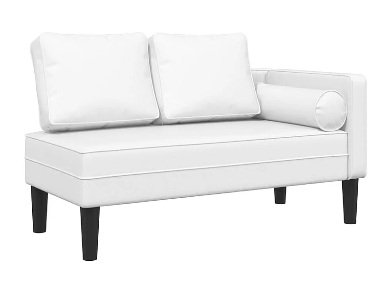 Chadron  Chaiselongue mit Kissen Weiß Kunstleder