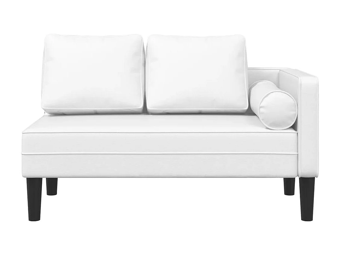 Chadron  Chaise longue avec coussins blanc similicuir