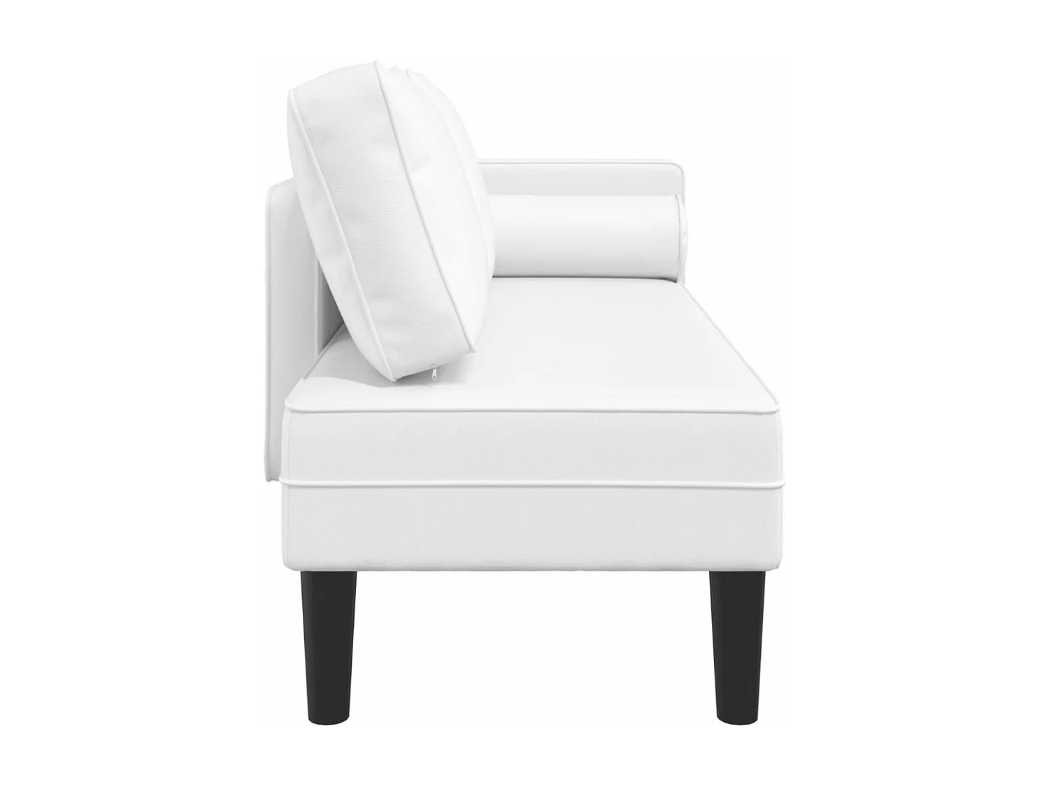 Chadron  Chaise longue avec coussins blanc similicuir