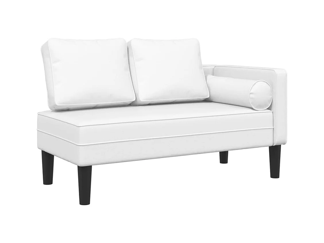 Chadron  Chaise longue met kussens kunstleer wit