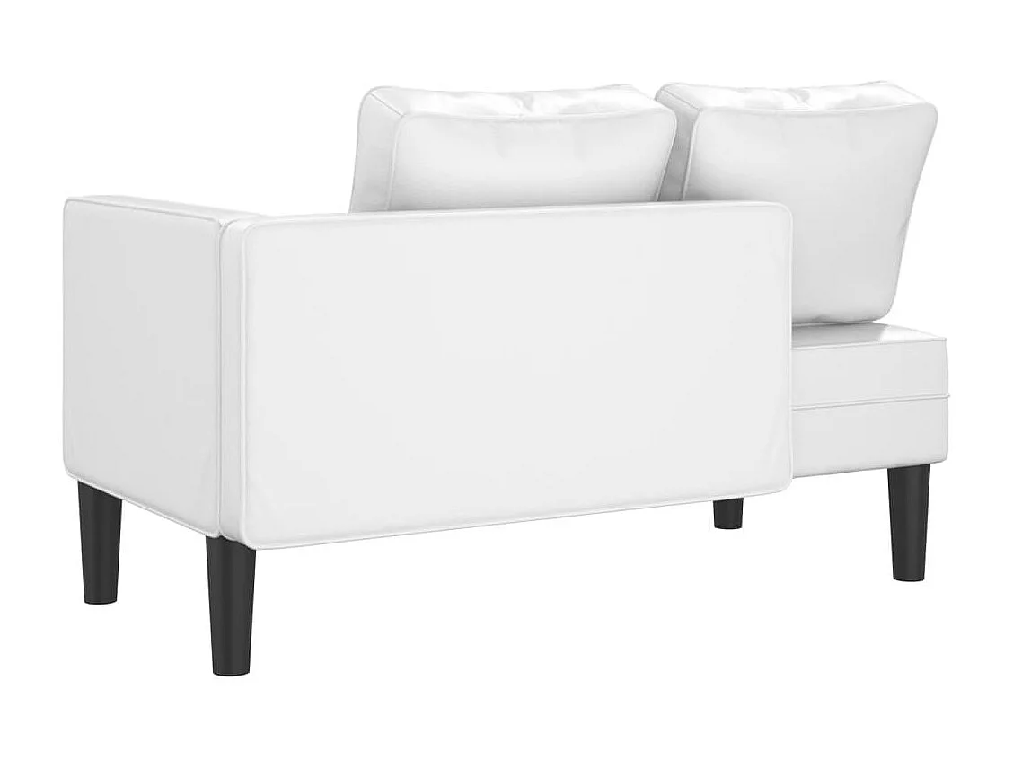 Chadron  Chaise longue avec coussins blanc similicuir