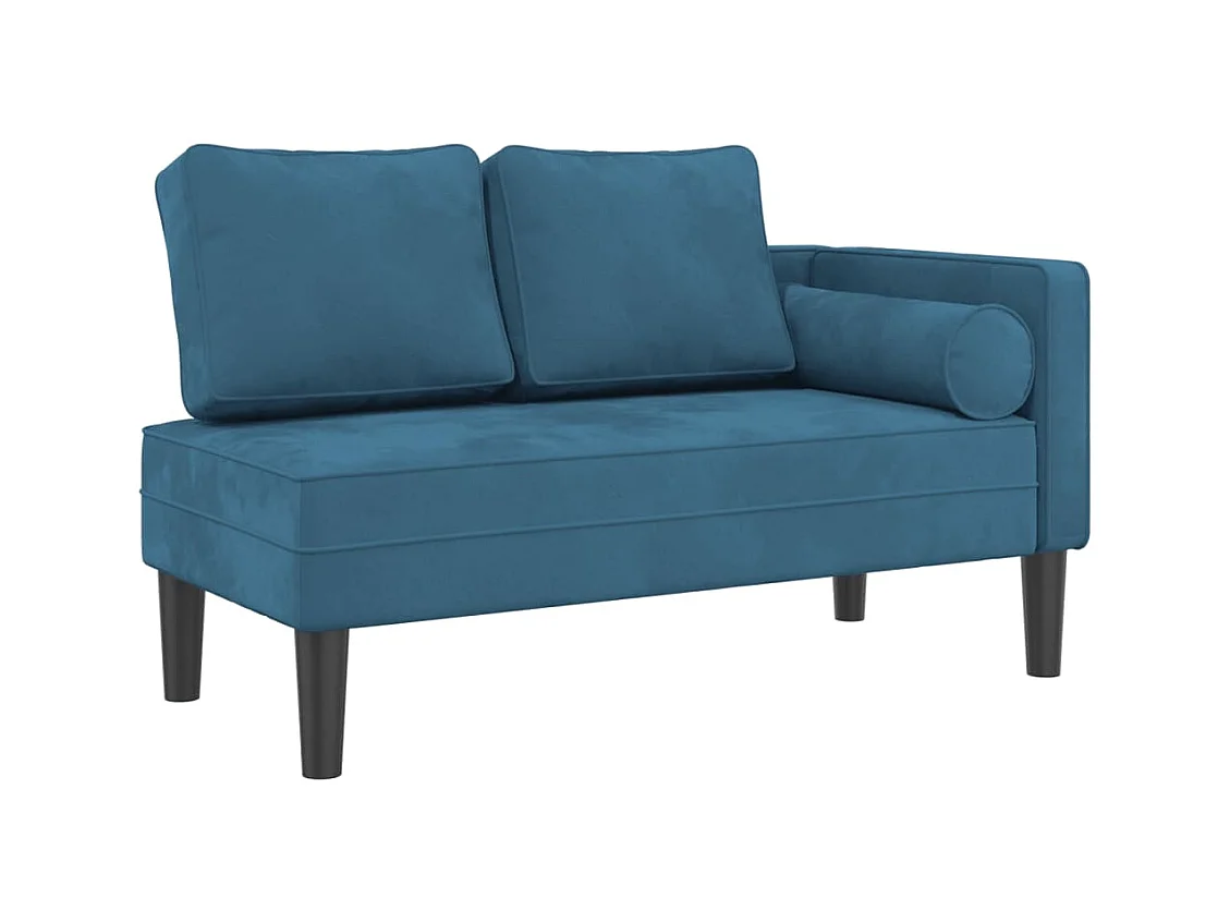 Clonlusk  Chaise longue avec coussins bleu velours