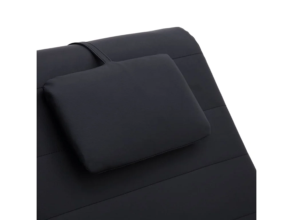 Fjorin  Massage chaise longue met kussen kunstleer zwart