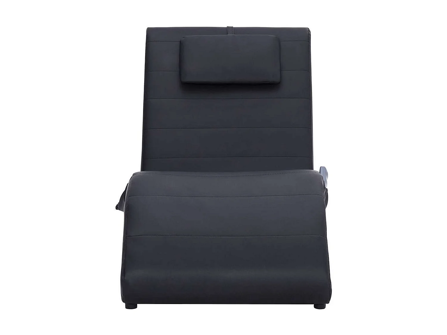 Fjorin  Chaise longue de massage avec oreiller Noir Similicuir