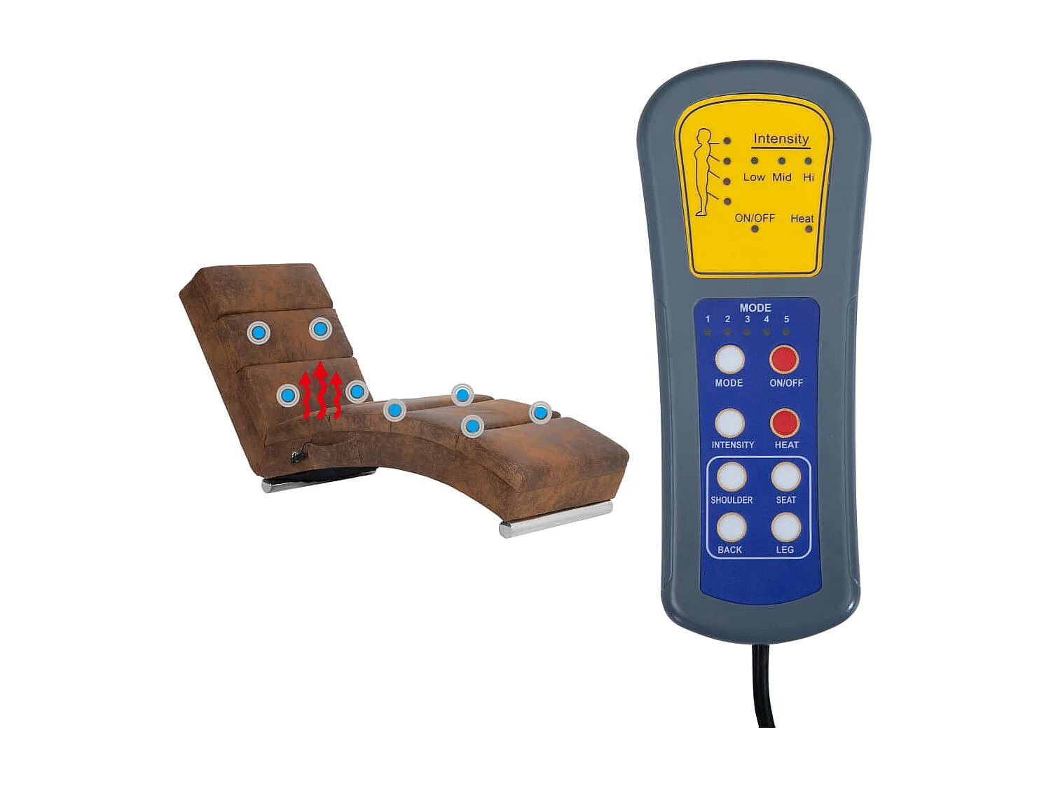 Puttershoek  Sdraio Massaggiante Marrone in Similpelle  Scamosciata