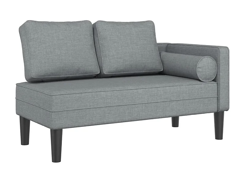 Isa  Chaiselongue mit Kissen Hellgrau Stoff