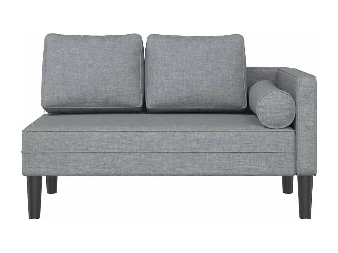 Isa  Chaise longue met kussens stof lichtgrijs