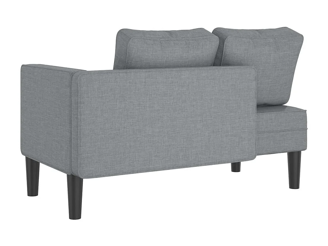Isa  Chaise longue met kussens stof lichtgrijs