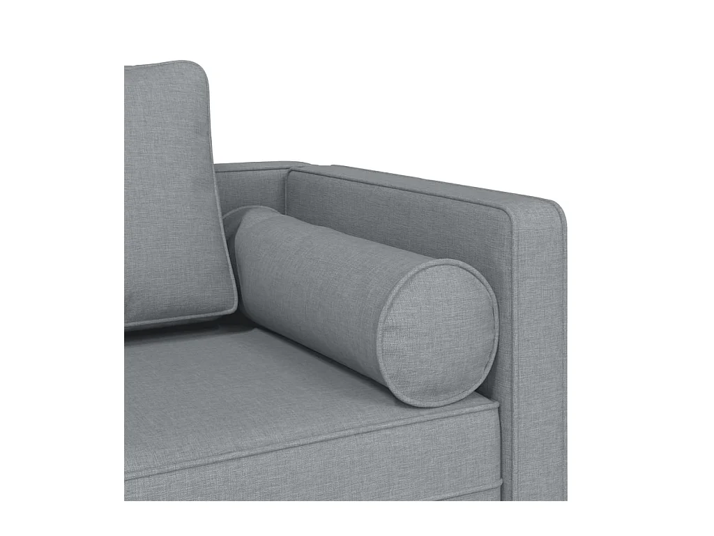 Isa  Chaise longue met kussens stof lichtgrijs