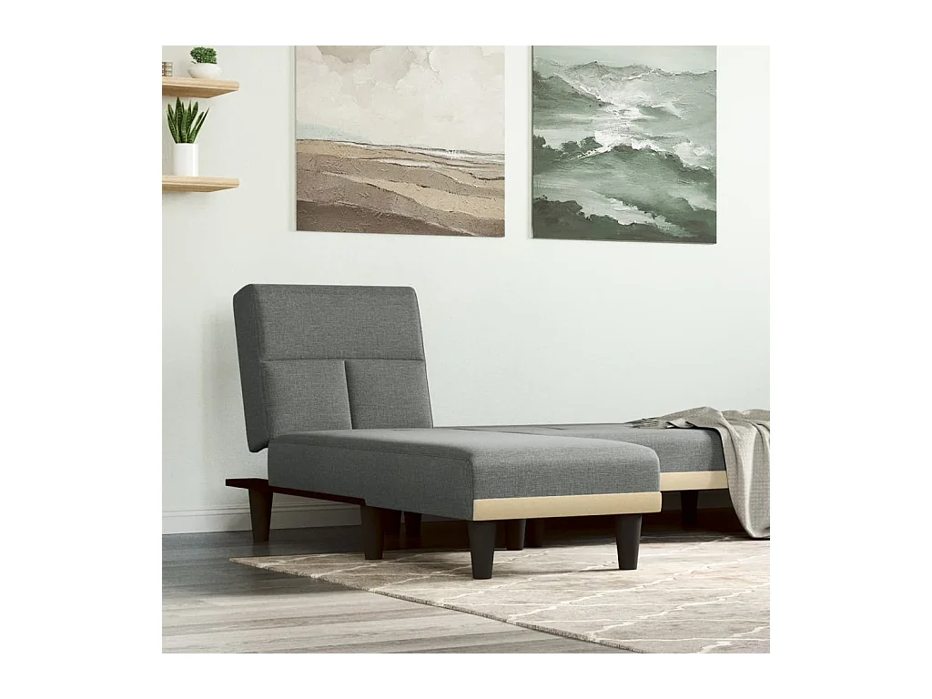 Jersey City  Sofá diván de tela gris oscuro