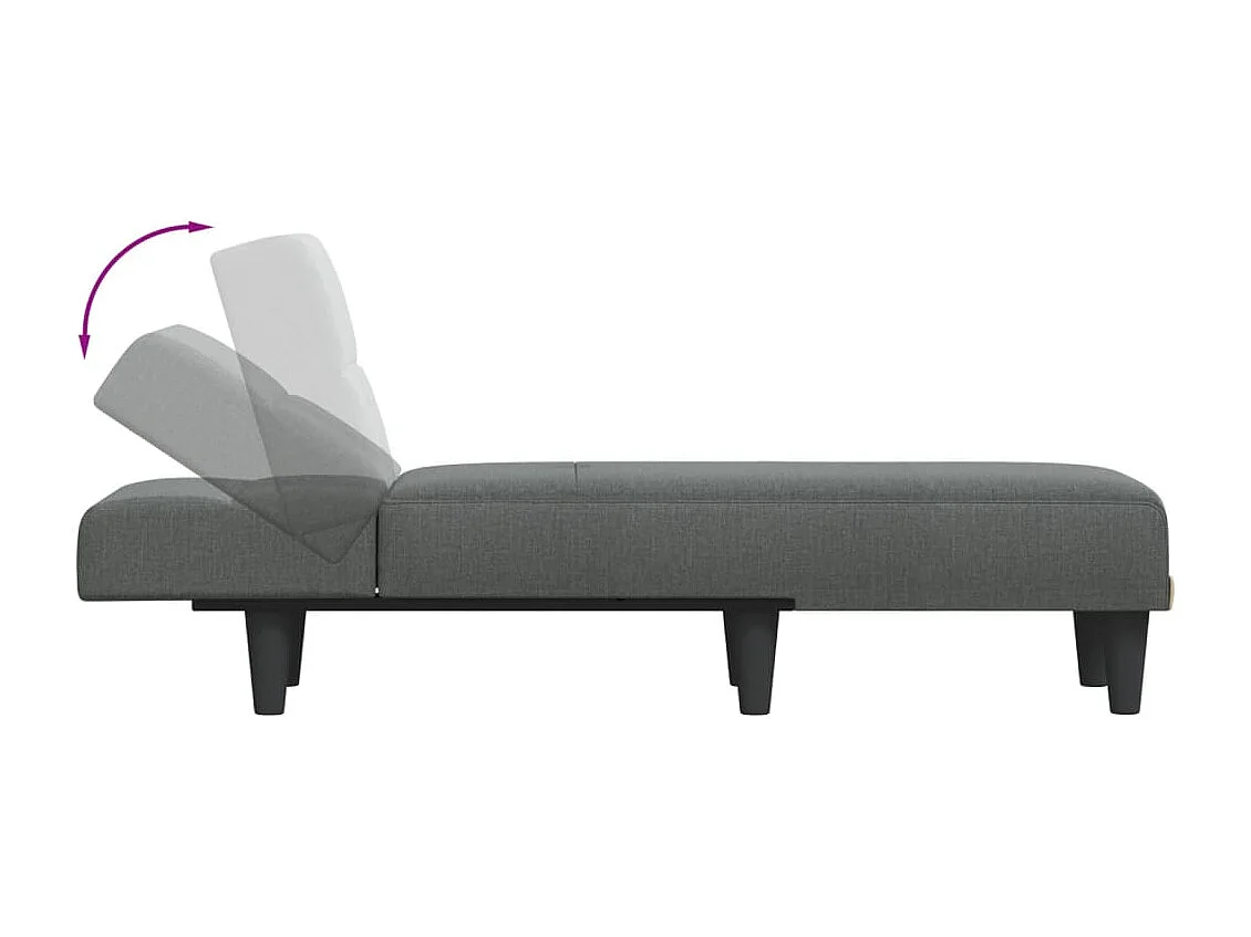 Jersey City  Chaise longue stof donkergrijs