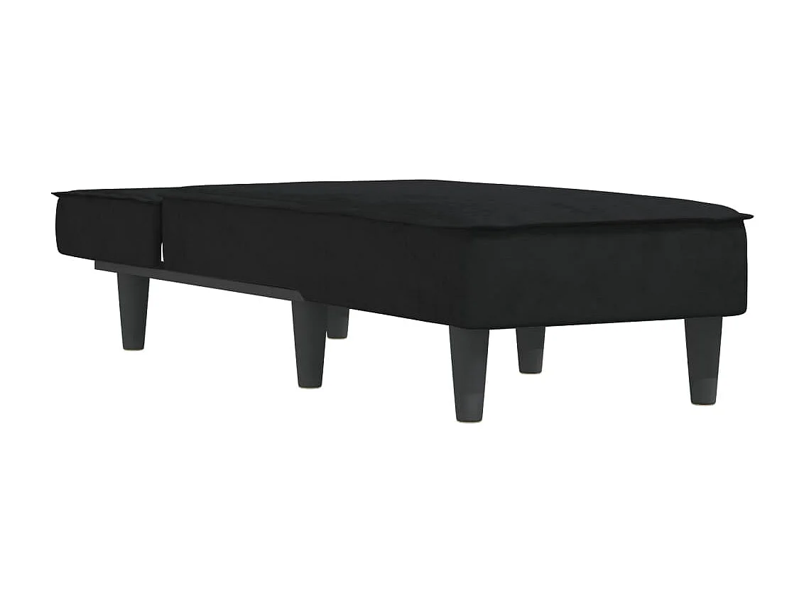 Ilor  Chaise longue noir velours