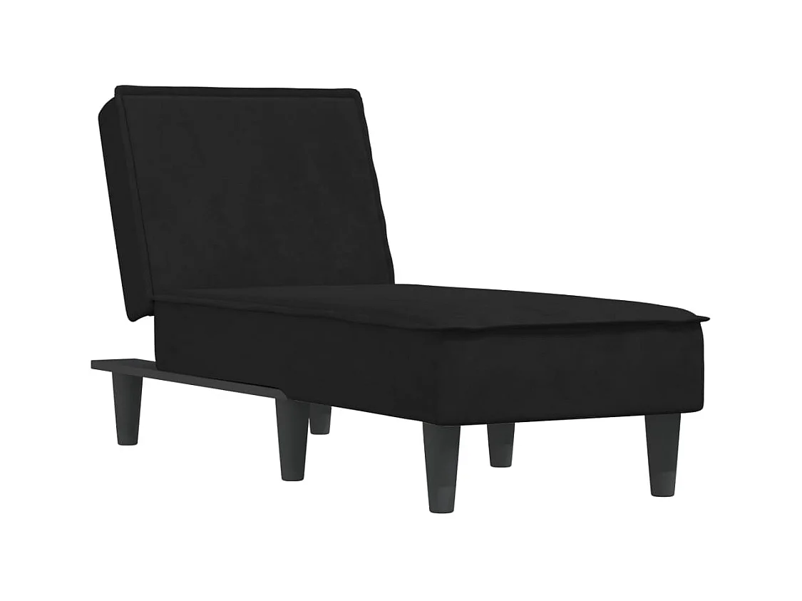 Ilor  Chaise longue noir velours